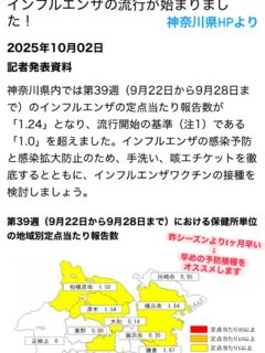 🌸今年のインフルエンザの流行は昨シーズンより1ヶ月早く始まっております。予防接種を受けてから免疫獲得に1ヶ月ほど時間がかかりますので、早めの接種をオススメします。本日午後枠も空いておりますので、ご予約お待ちしております!#インフルエンサ #予防接種